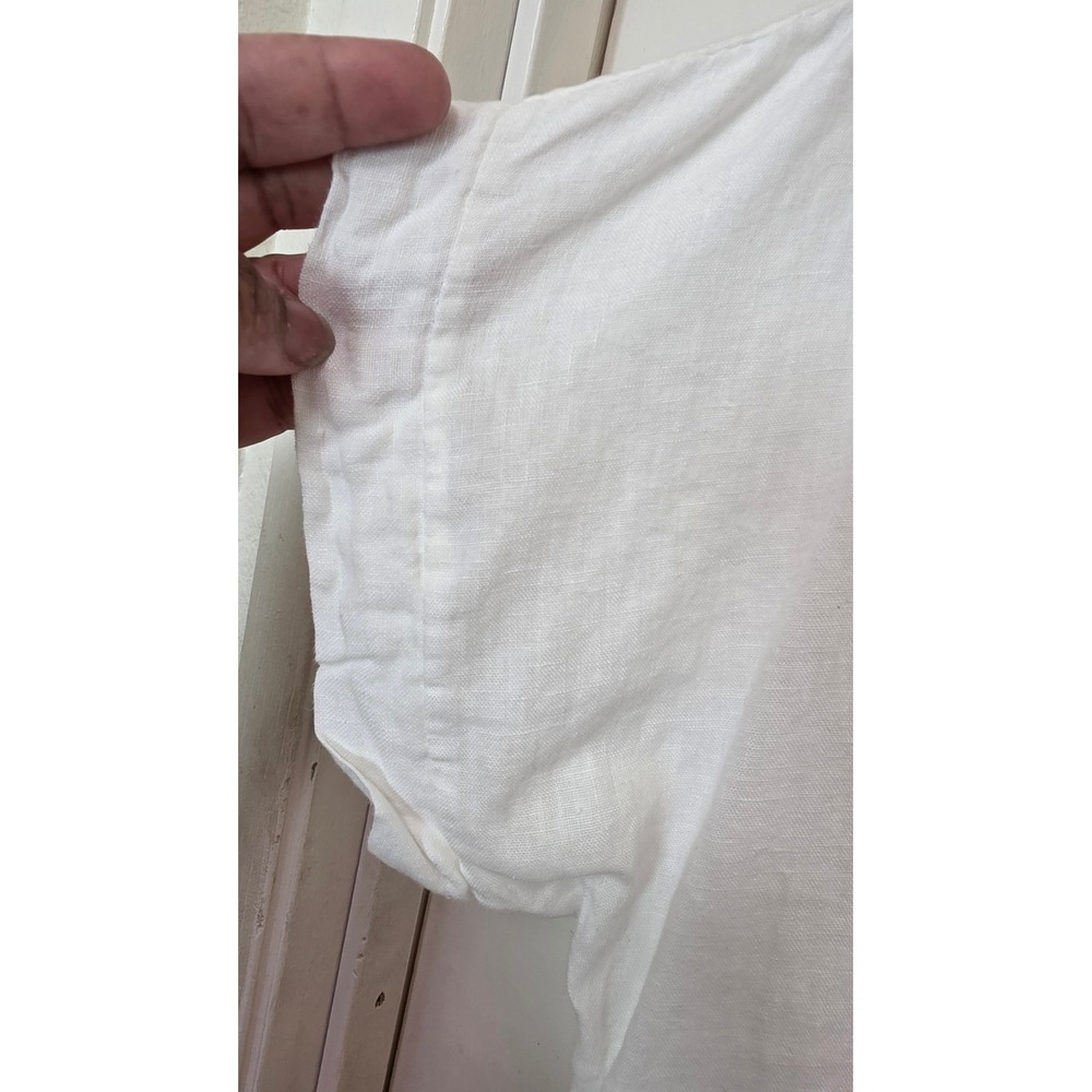 Terzo Millennio Linen Women's L White Made in Italy Button Back Blouse Summer - Picture 7 of 8